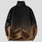 Men's Knitted Turtleneck Sweater with Color Gradient