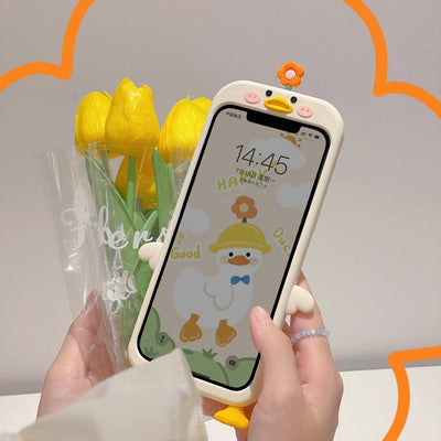 Funda Protectora de Silicona Suave con Diseño de Pato y Flores 3D - Image 8