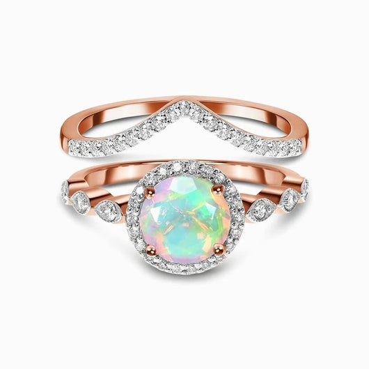 Anillo de Piedra Luna Onda Oro Rosado para Mujer - Image 3