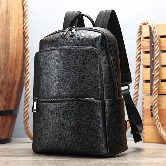 Mochila de Cuero para Hombre con Gran Capacidad