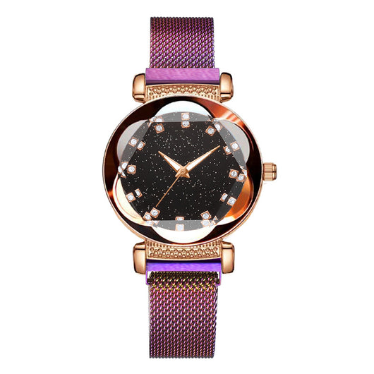 Reloj Magnético Cielo Estrellado con Diamantes - Oro Rosa - Image 3