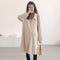 Cardigan Tipo Suéter Estilo Occidental Reductor de Edad con Cuello Solapa y Falda Tejida Elástica Midi