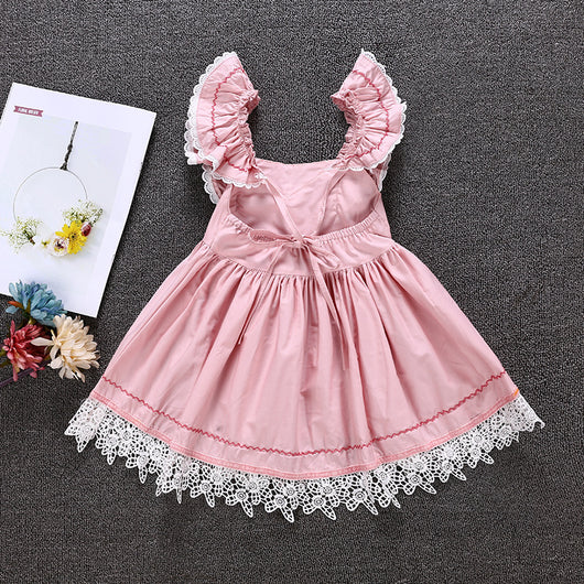 Vestido Infantil Corto de Encaje Ajustado y Elegante - Image 13