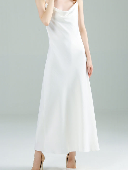 Vestido Retro de Satén con Tirantes y Cuello Camisero - Image 7