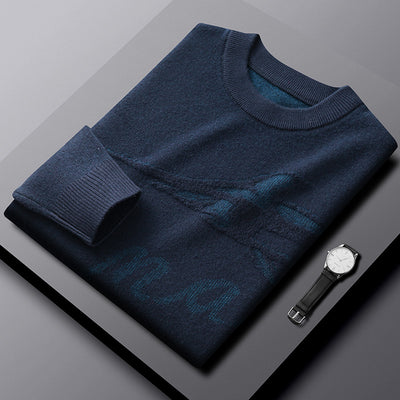 Suéter de Lana Jacquard Oversize Talla Grande para Hombre - Image 6