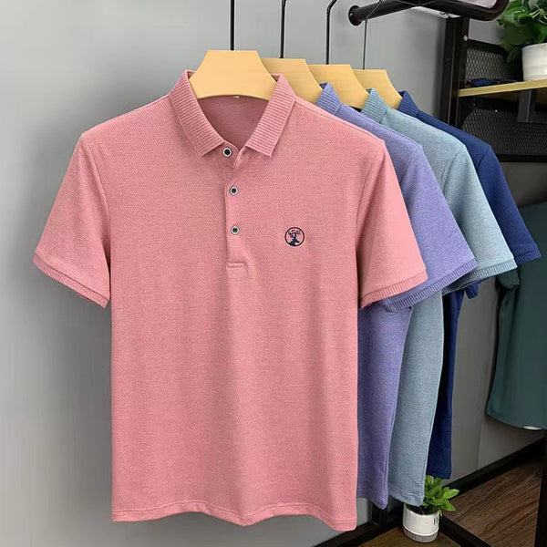 Polo Manga Corta Hombre Algodón Puro con Estampa Cabeza de Ciervo