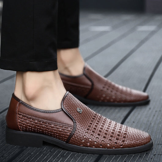 Zapatos de Cuero Hueco para Hombre Talla Grande - Calzado Empresarial Premium - Image 4
