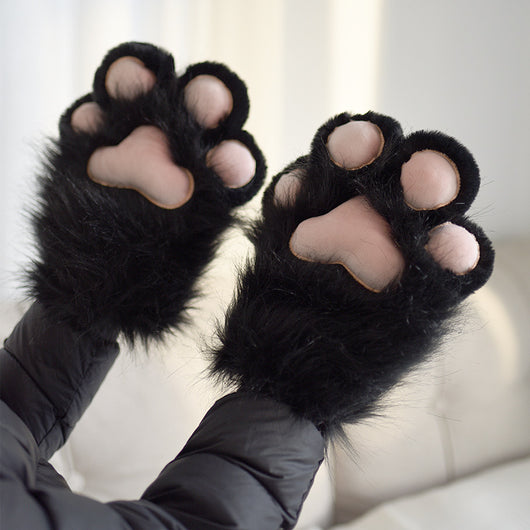 Pantuflas Cálidas con Forro Polar y Diseño de Patita de Gato - Image 3