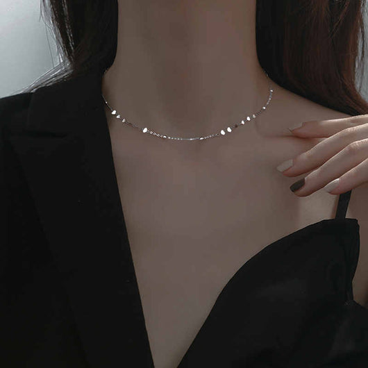 Collar de Plata Esterlina Cadena Escote Minimalista - Image 5