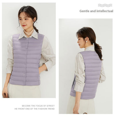 Chaleco Acolchado Ligero para Mujer - Cuello Redondo Cálido y Versátil - Image 23