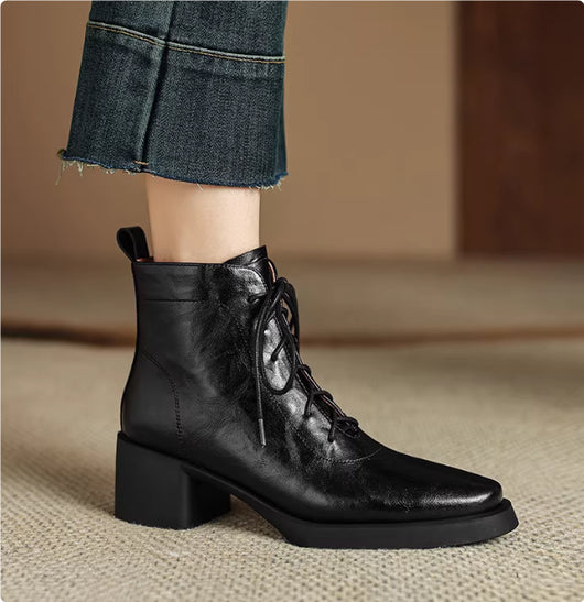 Botas Retro de Cuero Marrón con Cordones - Image 7