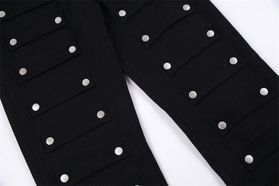 Pantalones Rectos Holgados Street Fashion con Parche de Hebilla Metálica - Image 9