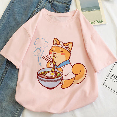 Playera para Mujer con Patrón Kawaii de Gatos - Image 2