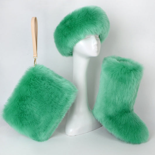 Botas de Nieve para Mujer Talla Grande con Forro de Terciopelo y Pelaje Sintético - Image 9
