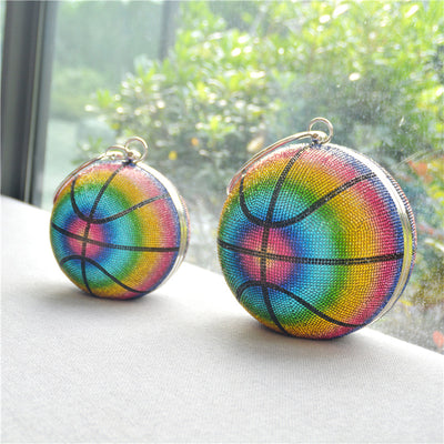 Bolso de Fiesta con Diseño de Baloncesto y Cristales Brillantes - Image 3