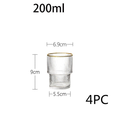 Vaso de Cristal Transparente Lujo con Patrón Phnom Penh Vertical - Image 8
