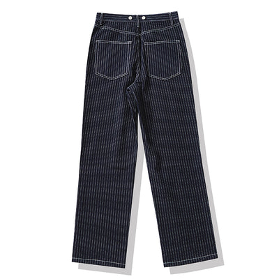 Overol Ancho con Tirantes de Rayas Locomotora - Estilo Vintage Ami Khaki - Image 11