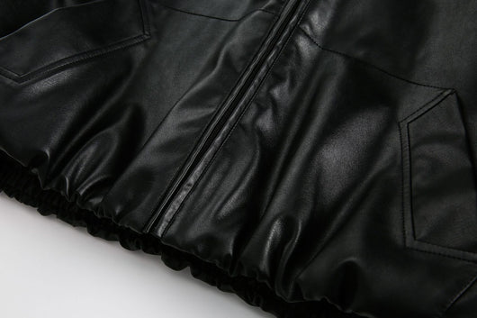 Chaqueta de Cuero Retro Americana con Capucha para Hombre - Image 14