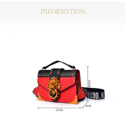 Bolso Bandolera de Moda con Cabeza de León Metálica - Image 27