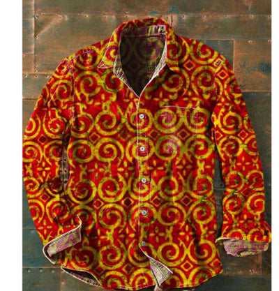Camisa Manga Larga con Bloques de Color Estampada para Hombre - Image 11