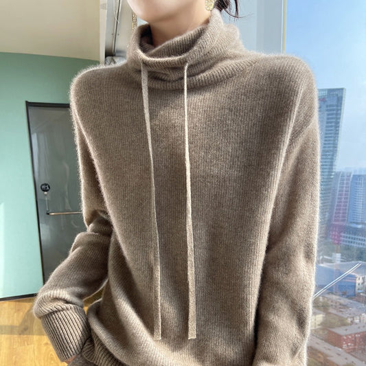 Suéter de Cuello Alto en Cashmira para Otoño e Invierno - Pullover Holgado y Grueso para Mujer - Image 2