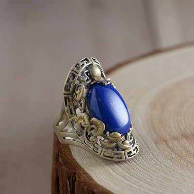 Anillo de Plata 925 Lapislázuli Vintage Artesanal - Image 3