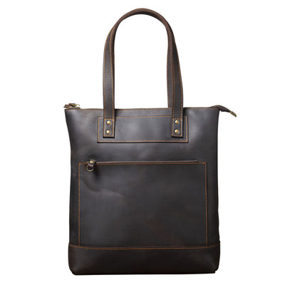 Bolso de Cuero Genuino Estilo Retro para Hombre - Primera Capa - Image 5