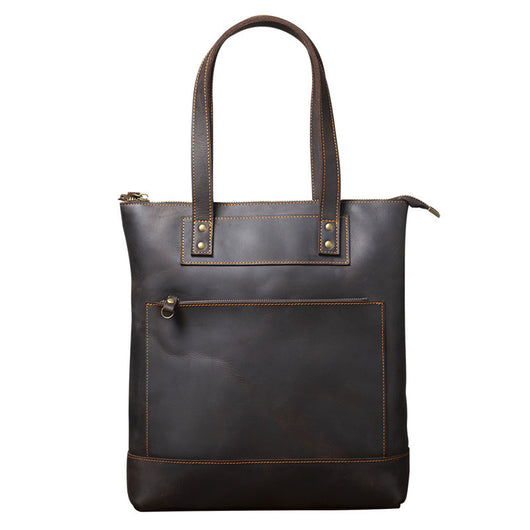 Bolso de Cuero Genuino Estilo Retro para Hombre - Primera Capa - Image 5