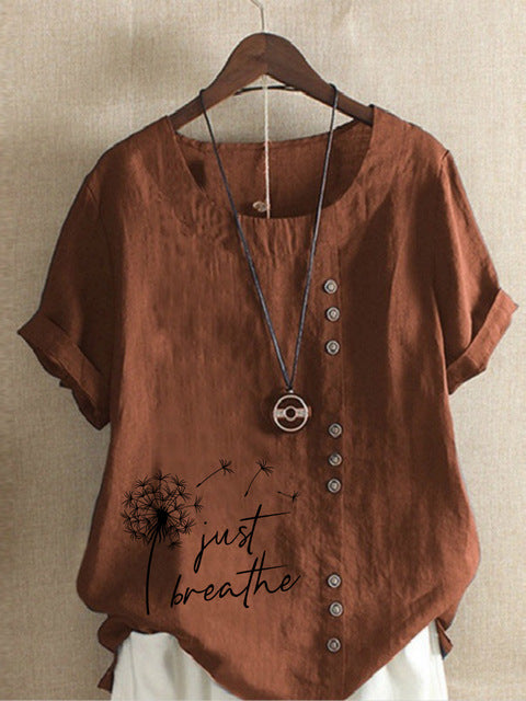 Camiseta Vintage Estampada Cuello Redondo para Verano - Image 13