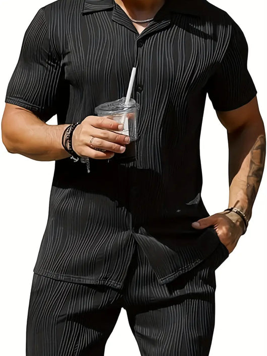 Conjunto Deportivo Hombre: Camiseta y Shorts con Patrón Onda Transpirable - Image 9