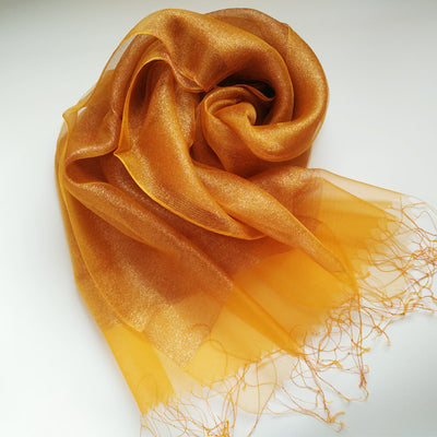 Pañoleta Elegante de Organza Doble con Flecos - Image 30