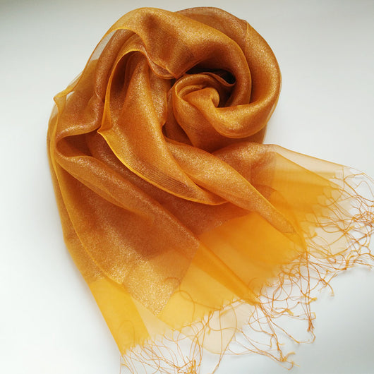 Pañoleta Elegante de Organza Doble con Flecos - Image 30