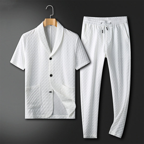 Traje Casual Hombre Cuello Estampado Oscuro - Image 3