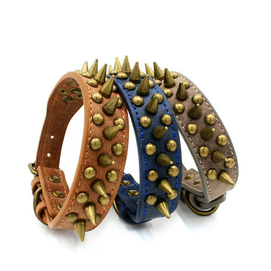 Collar de Cuero para Perros Grandes con Tachuelas y Remaches - Pit Bull S-XL - Image 7