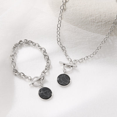 Conjunto de Pulsera y Collar con Detalles de Mármol - Image 10