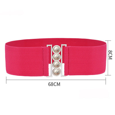 Cinturón Ancho de Moda con Hebilla Metálica de Cuatro Aros - Image 3