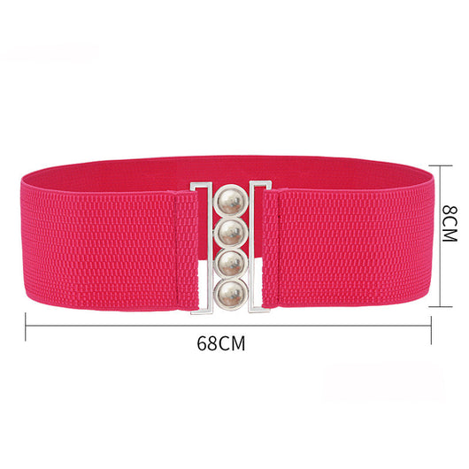 Cinturón Ancho de Moda con Hebilla Metálica de Cuatro Aros - Image 3