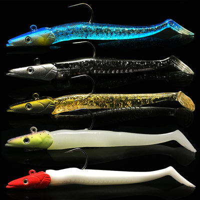 Kit de Anzuelos Cabeza Plomada con Cebo Biónico Suave para Pesca