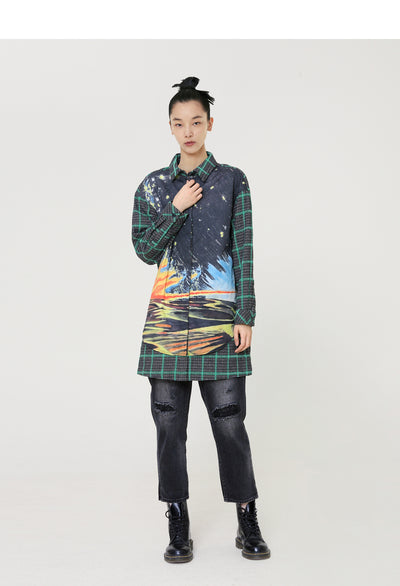 Camisa Diseñadora con Solapa Estampada para Mujer - Image 6