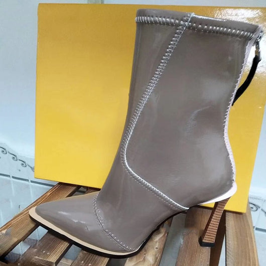 Botines de Charol Punta Aguda Tacón Stiletto para Mujer - Image 11