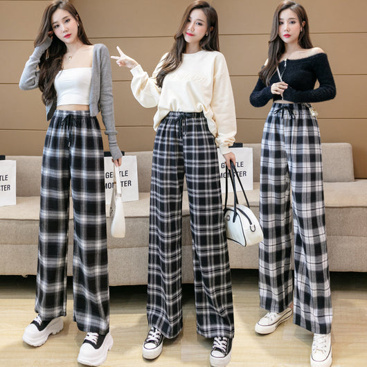 Pantalón Ancho Cintura Alta Drapeado Casual Tendencia
