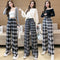 Pantalón Ancho Cintura Alta Drapeado Casual Tendencia