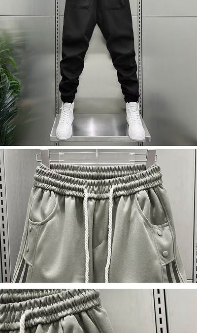 Pantalones Casuales Hombre Primavera-Verano con Rayas Verticales y Cintura Elástica - Image 10