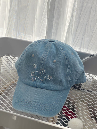 Gorra de Béisbol Denim Azul con Cristales Brillantes XINGX - Image 8
