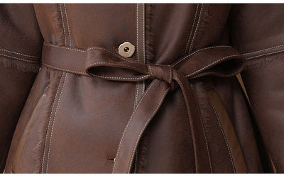 Abrigo de Invierno Largo en Terciopelo Mink para Mujer - Image 18