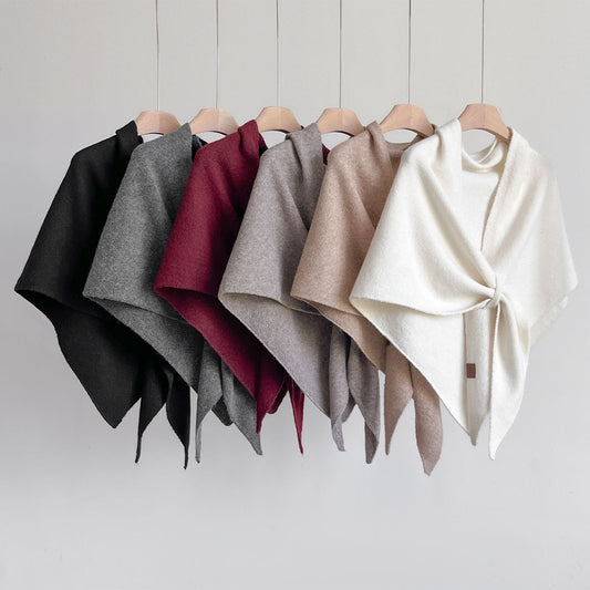 Chal Triangular Tejido Grueso Coreano para Invierno - Abrigo Suave y Cálido - Image 2