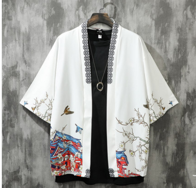 Camisa Holgada de Tres Cuartos Estilo Chino para Hombre - Image 13