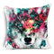 Funda de Almohada Decorativa Lobo Multicolor