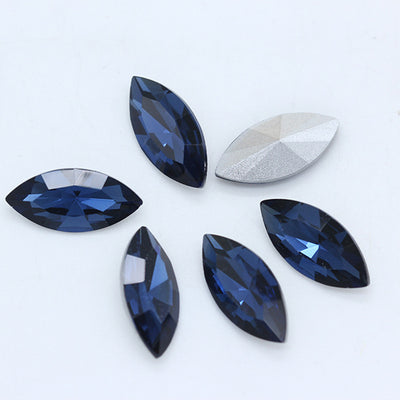 Diamante Suelto de Cristal Facetado Ojo de Caballo con Base Plateada - Image 16
