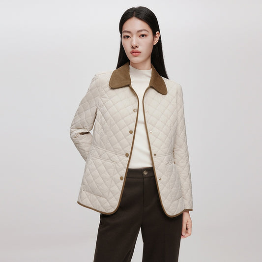 Chaqueta Acolchada de Algodón Ligero Clásica con Diseño Diamante